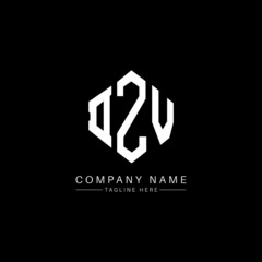DZV letter logo design with polygon shape. DZV polygon logo monogram. DZV cube logo design. DZV hexagon vector logo template white and black colors. DZV monogram, DZV business and real estate logo. 