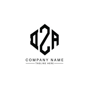 DZA letter logo design with polygon shape. DZA polygon logo monogram. DZA cube logo design. DZA hexagon vector logo template white and black colors. DZA monogram, DZA business and real estate logo. 
