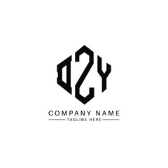 DZY letter logo design with polygon shape. DZY polygon logo monogram. DZY cube logo design. DZY hexagon vector logo template white and black colors. DZY monogram, DZY business and real estate logo. 