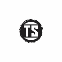 TS Logo Initial Letter Monogram with abstrac circle shape design template