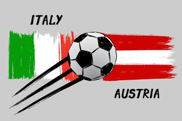 Flags of Italy And Austria - Icon for euro football championship qualify - Grunge