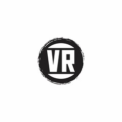 VR Logo Initial Letter Monogram with abstrac circle shape design template