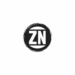 ZN Logo Initial Letter Monogram with abstrac circle shape design template