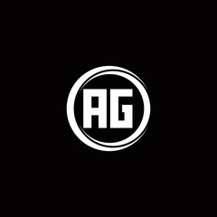 AG logo initial letter monogram with pillar shape design template isolated in black background