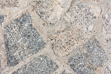 Concrete floor with granite slabs