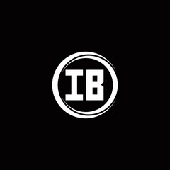 IB logo initial letter monogram with circle slice rounded design template