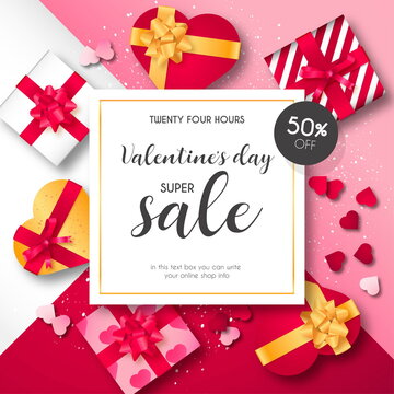 Valentine S Day Sale Background Design Vector Illustration