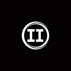 II logo initial letter monogram with pillar shape design template isolated in black background