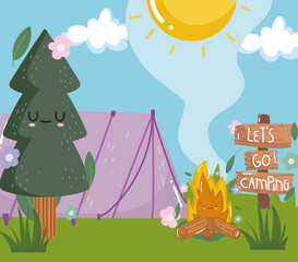 Naklejka premium camping landscape natural