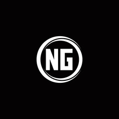 NG logo initial letter monogram with circle slice rounded design template