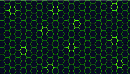 Lear 3D hexagons and abstract green light background
