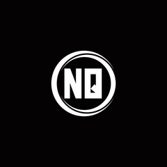 NQ logo initial letter monogram with circle slice rounded design template