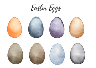 Watercolor Easter eggs, Colorful decor eggs illlustration