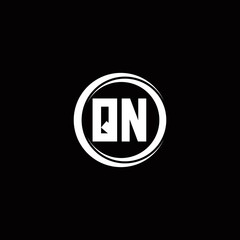 Obraz premium QN logo initial letter monogram with circle slice rounded design template