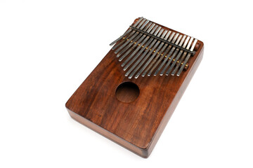 Kalimba or mbira is an African musical instrument. Kalimba made from wooden board with metal ...