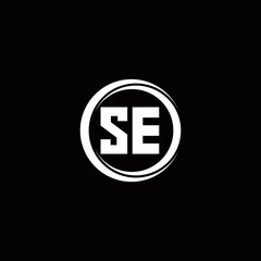 Obraz premium SE logo initial letter monogram with circle slice rounded design template