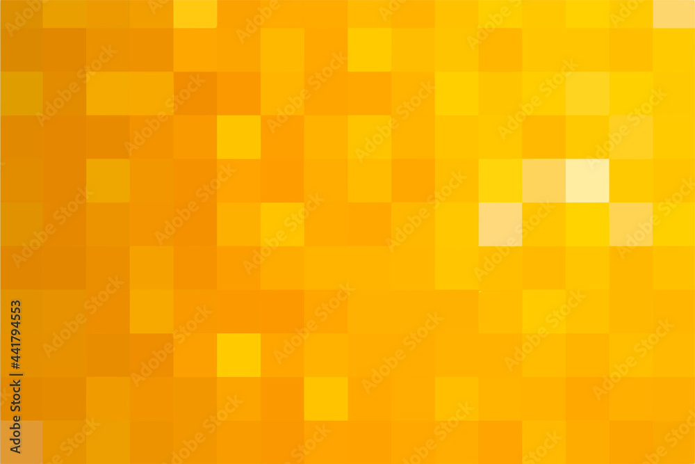 Wall mural abstract pixel yellow background. gold geometric texture from squares. vector pattern of square yell