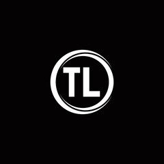 TL logo initial letter monogram with circle slice rounded design template