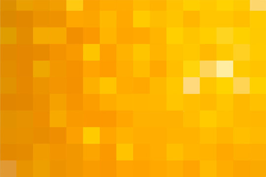 Abstract Pixel Yellow Background. Gold Geometric Texture From Squares. Vector Pattern Of Square Yellow Pixels