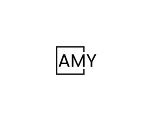 Obraz premium AMY Letter Initial Logo Design Vector Illustration