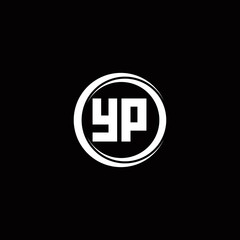 Obraz premium YP logo initial letter monogram with circle slice rounded design template
