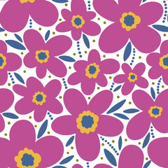 Seamless pattern floral flower abstract.Botanical vintage nature background.Print fashion textile.