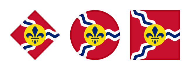 saint louis flag icon set. isolated on white background 