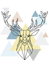DEER HEAD LOW POLY BACKGROUND ANIMALS WILD NATURE