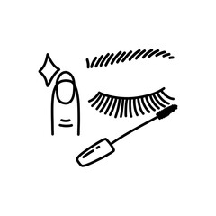 beauty saloon doodle icon, vector color line illustration