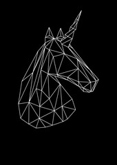 UNICORN HEAD LOW POLY BACKGROUND ANIMALS WILD NATURE