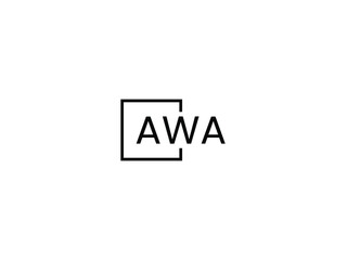 AWA Letter Initial Logo Design Vector Illustration - obrazy, fototapety, plakaty