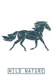 Horse low poly background animal