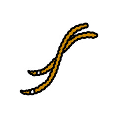 dreadlocks doodle icon, vector color line illustration