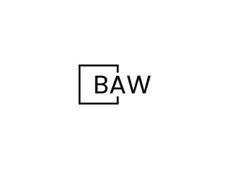 BAW Letter Initial Logo Design Vector Illustration