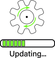 Loading process. Update system icon. Concept of upgrade application progress icon for graphic and web design. Upgrade Update system icon.