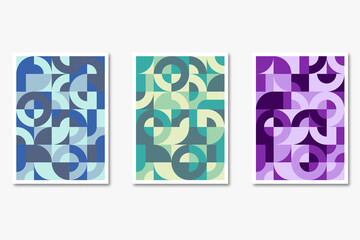 Abstract geometric cover Bauhaus new modernism, modern postmodern brutalism vintage simple tile graphic poster invitation card.