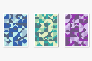 Abstract geometric cover Bauhaus new modernism, modern postmodern brutalism vintage simple tile graphic poster invitation card.