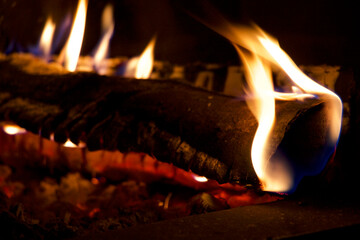 fire in the fireplace