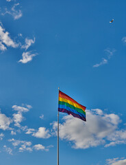 Big pride flag, sky backgorund