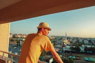 A tourist in Turkey is watching from his balcony