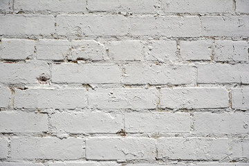 Aged white brick wall for background, copy space