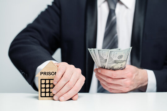 Law, Legal sevices and lawyer concept. Lawyer protects from jail