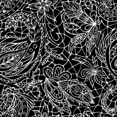Paisley, Turkish cucumber oriental print, floral motifs abstract seamless pattern.