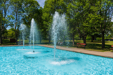 A fountain on Toronto's Center Island a public park across the Inner Harbour from the city's downtown core.