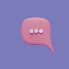 3d bubble talk isolated on white background. Speech bubble, dialogue, messenger shape. 3D render  icon for social media or website.