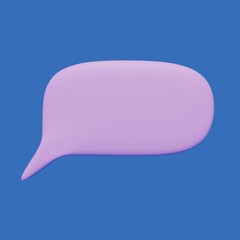 3d bubble talk isolated on white background. Speech bubble, dialogue, messenger shape. 3D render  icon for social media or website.