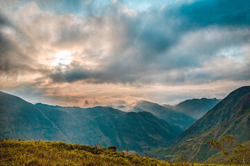 sunset in the mountains