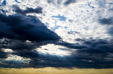 Naklejka na ściany i meble Cloudy weather, sky, sky in clouds, extraordinary sky