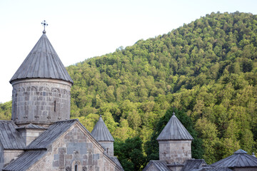 The ancient Haghartsin monastery near the town of Dilijan, in a wooded valley, Armenia