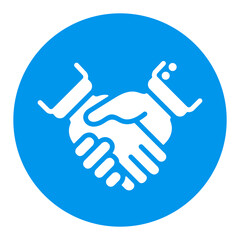 Fototapeta premium Business handshake, contract agreement white glyph icon